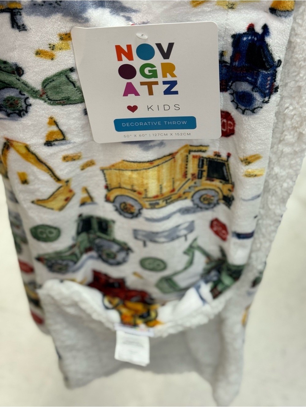 Novorgatz Yellow Construction Truck Plush Throw Blanket